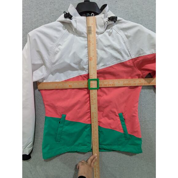 Polar Edge Hooded Jacket Women'sโ Medium Color Block Track Windbreaker Full Zip - Picture 3 of 16